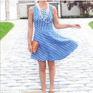 Vineyard Vines Blue Striped Fit Flare Dress